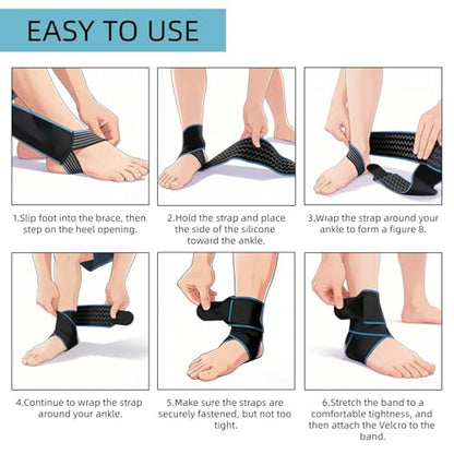 2-Pack Ankle Brace Wrap for Women Men Breathable Moisture-Wicking Fabric, Open Heel Design, One Size Fits All,Sprained Ankle Recovery, Plantar Fasciitis Relief,Sports & Daily Use