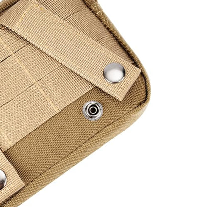 Tactical Belt Pouch EDC Waist Bag MOLLE Admin Pocket Modular Medical Kit Organizer Phone Holster Vest Pack Nylon Utility Zipper Wallet Small Gear Tool Carrier for Men Women Camping Hiking - color: Coyote Brown