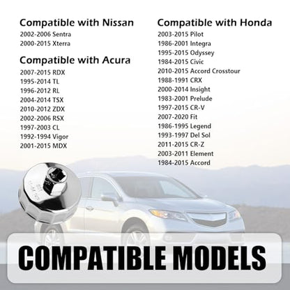 65-64mm Oil Filter Wrench,14 Flute Car Oil Filter Removal Tool Driven by 1/2" Tool,Non-slip Car Oils Filters Tools Automotive Tools Compatible with Honda Nissan Acura