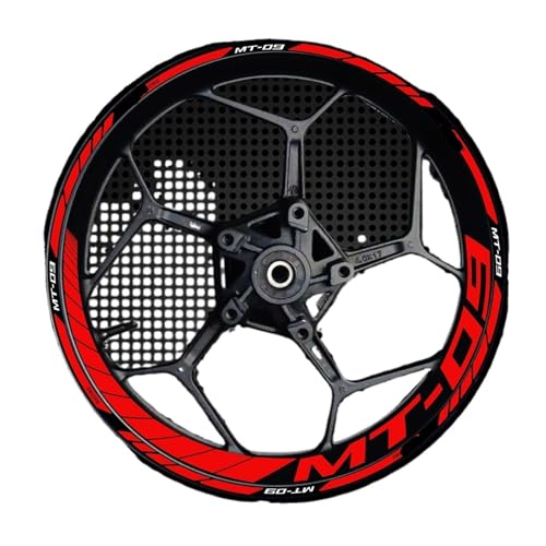 Wheel Stickers for Ya&maha for MT-09 for MT09 for MT 09 Motorcycle Reflective Wheel Sticker Rim Stripe Tape Decal Waterproof Accessories Decals(Color 1) - color: Color 1
