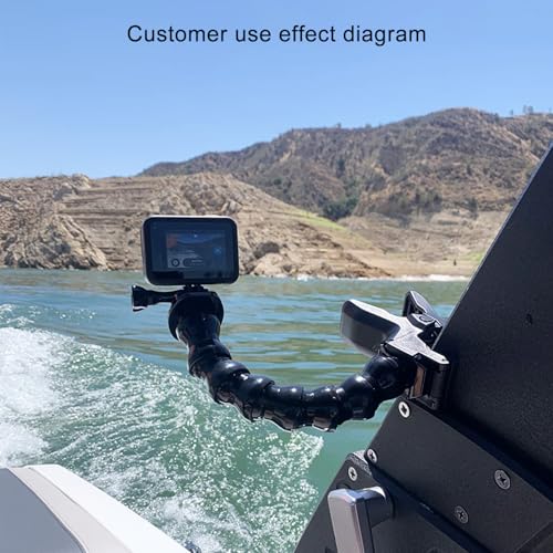 Suptig Jaws Flex Clamp Mount Gooseneck Mount for GoPro Mission Pro Gopro Hero 13 Hero 12 Hero 11 Hero 10 Hero 9 Hero 8 Hero 7 Hero 6 Hero 5 Hero 4 Session Hero 3 Akaso DJI osmo Arlo Action Camera.