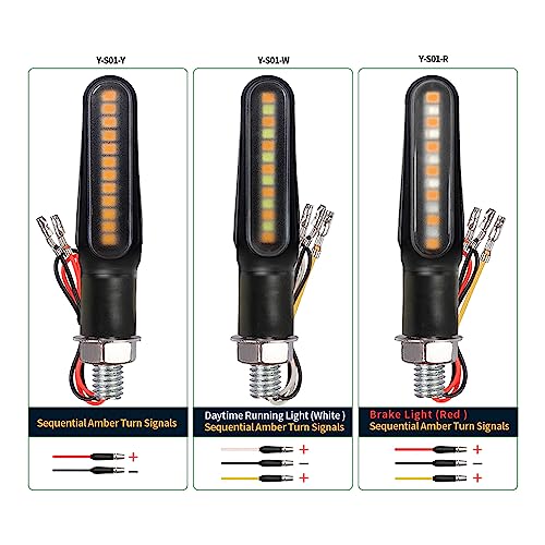 Motorcycle Blinkers Indicator Sequential Turn Signal Amber LED Lamp (Pack of 4)