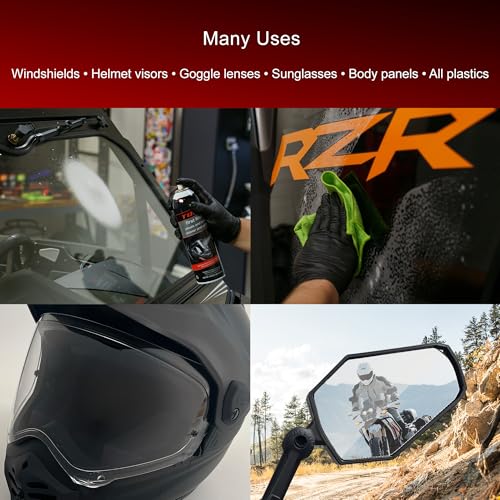 TUSK First Line Plastic & Lens Cleaner and Polish 19 oz – Cleaner, Polish & Protectant for Plastic, Acrylic & Polycarbonate – Dust & Fog Resistant for Helmets, Windshields, UTV/ATV, Automotive