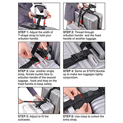 Vigorport Luggage Connector Straps, Add a Bag Suitcase Strap Belt, Luggage Clip Link, Multi Adjustable 1.5" W Travel Attachment Accessories for Carry on Bag Stacker - 2 Pack - size: 1.5''W X-Large