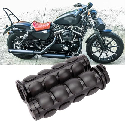 DREAMIZER 25.4MM Motorcycle Handlebar Grips 1 inch Compatible with Honda Shadow Spirit 750 Valkyrie Fury VTX1300 VTX1800 VT400 VT750 VT1100 - Smooth - style: Flat-black