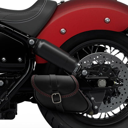 Leather Swingarm Bag Compatible with all 2015-2024 Scout and Scout Bobber, 2025-2026 Scout 101, 2025-2026 Scout Classic, 2025-2026 Sport scout, 2025-2026 Super Scout (Red stitches) - color: Red stitches