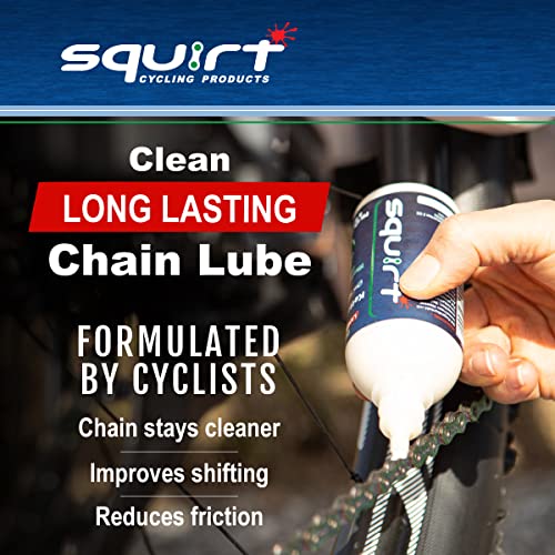 Squirt Chain Lube for Bikes (0.5 Oz, 6 Pack) – Long-Lasting Lubricant for All Bike Chains – All-Weather Dry Bike Chain Lube to Reduce Noise & Chainsuck – Bicycle Tools & Maintenance Aid - size: 6 Pack, 15ml