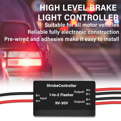 AWINLI Flash Strobe Controller Auto Car Flasher Module 12V/24V LED Brake Light Flasher for Most Motorcycles Cars Trucks SUVs Brake Light Tail Stop Light. - size: Strobe Controll-1pcs