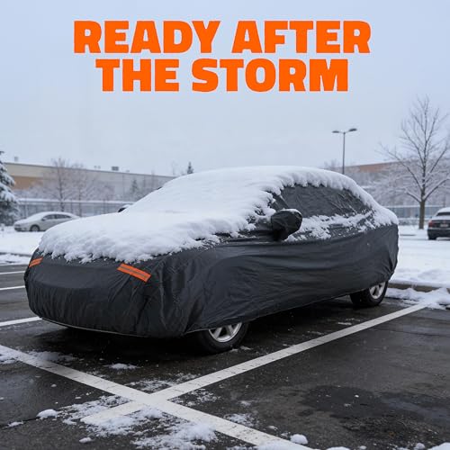 Mockins 190"x75"x47" Midsize Sedan Car Cover Waterproof All Weather Fit | Dual-Layer 250G PVC + Cotton Indoor & Outdoor Car Covers for Automobiles | Heavy Duty Full Exterior Covers with Strap & Bag - size: Sedan - Medium - 190" x 75" x 47"