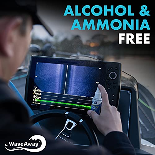 T-H Marine Wave Away Sonar & GPS Screen Cleaner Kit – Ammonia-Free LCD Screen Cleaner with Microfiber Cloth – Drip-Resistant, Streak-Free Solution for Electronics & Sunglasses – 1.5oz