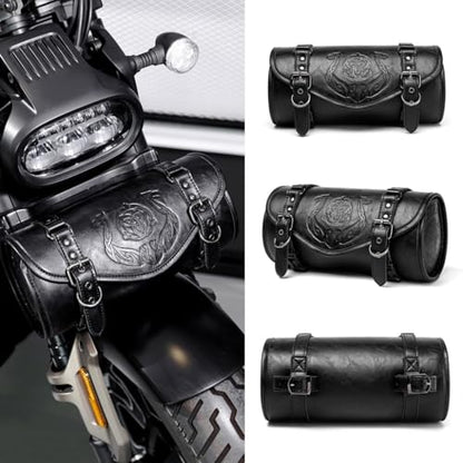 Motorcycle Tool Bag Waterproof PU Universal Saddlebag Front Fork Bag