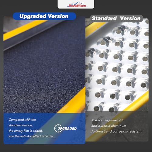 Ruedamann 71" Aluminum Loading Ramps for Pickup Trucks Trailers, Folding Motorcycle Ramp, 600Lbs Capacity, Snowmobile Ramp, ATV Truck Ramps for Dirt Bike, Tractor, Tailgate Bed, Usable Width 8.5", 1PC - size: 71'' - 600 lbs