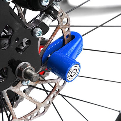 Motorcycle Wheel Lock, Metal Bike Lock Disc Brakes Anti Theft Bicycle Locks with Plastic Frame and Keys, Black (Blue) - color: Blue