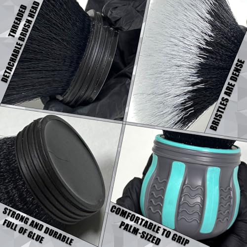 Ultra Soft Detailing Brush, Handle XL Brush - Ultra Soft Bristles, Multi-Color Handles, Removable Brush Heads, with Storage Rack, Covers Large Area Inside or Outside Vehicles(Green) - color: Green