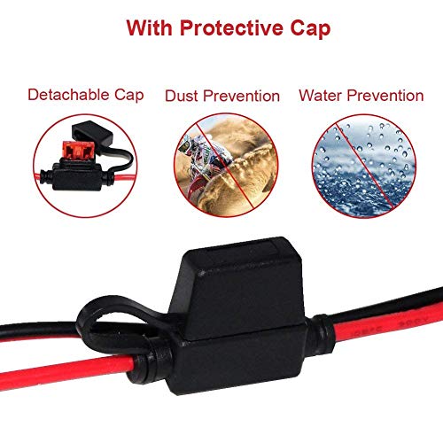 SPARKING 1.5FT 12V Battery Alligator Clip to SAE 2Pin Quick Disconnect Cable SAE to Battery Clamp Cable 7.5A Fuse(1 PACK) - size: 1 Pack