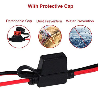SPARKING 1.5FT 12V Battery Alligator Clip to SAE 2Pin Quick Disconnect Cable SAE to Battery Clamp Cable 7.5A Fuse(1 PACK) - size: 1 Pack