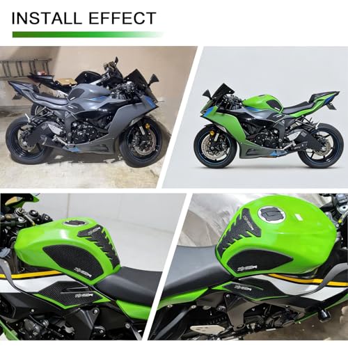 5PCS Motorcycle Fuel Tank Pad Sticker Protector Anti Slip Tank Grip Sticker Compatible with Ninja ZX 6R ZX-6R ZX636 2013-2024 2025 2026 ZX6R Accessories Side Decals Stickers