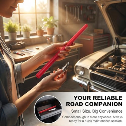 Car Spark Plug Socket, Portable Easy-Install Spark Plug Removal Tool, Anti-Slip Rubber Socket Set, Dual-Size Boot Removal Tool, for Car Motorcycle Maintenance (Red)
