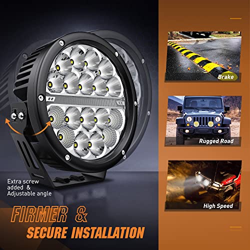 Nilight 7 Inch Round LED Offroad Driving Lights with DRL 2 PCS 90W 9850LM IP68 Spot Flood Combo Work Light w/ 12AWG DT Connector Wiring Harness Kit for 4x4 Truck ATV UTV SUV - color: 2Pcs 90w 7Inch white DRL Light Kit