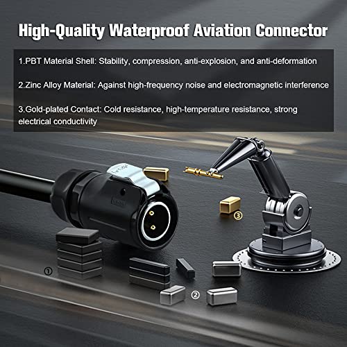 2 Pin Waterproof Connectors, Aviation Cable Connectors for Automotive, Marine, Lights Electrical Wire Connections (Solder, M20) - style: 2PIN