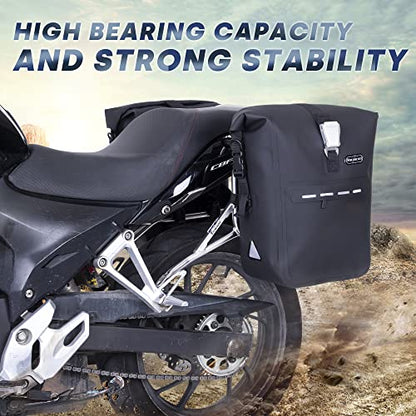 WILD HEART Motorcycle Pannier Bag Quick Detachable Waterproof TPU Hanging Motorcycle Bag riding Equipment Suitable for Motorcycles with Aluminum alloy side Frame (1 piece) (Black 22L-30L)