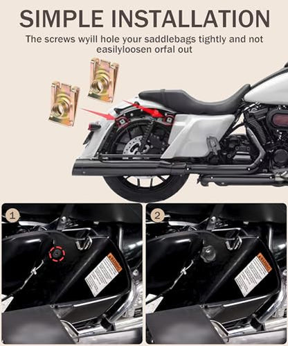 bylikeho Saddlebag Locks,Theft Deterrent Saddlebag Locks,Car Accessories Black Motorcycle Saddlebag Locks Mounting Screw Bolt Mounting Hardware,Fit for Touring Street Glide,Electra Glide,Road Glide