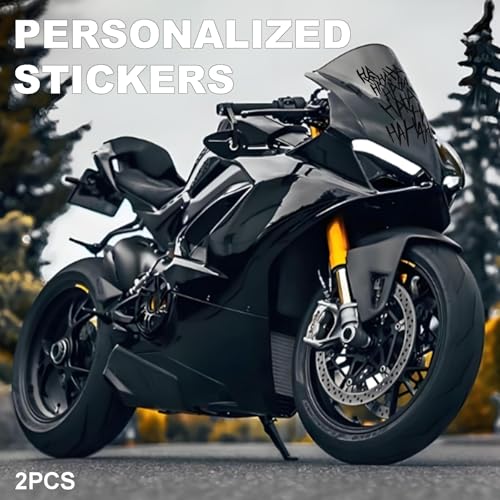 Hahaha Car Stickers Decals, Joker Haha Car Windshield Stickers, Funny Motorcycle Helmet Decal, Evil Auto Body Window Bumper Laptop Cooler Cup Decals Universal for Trucks Motorcycles (Black) - color: black