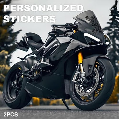 Hahaha Car Stickers Decals, Joker Haha Car Windshield Stickers, Funny Motorcycle Helmet Decal, Evil Auto Body Window Bumper Laptop Cooler Cup Decals Universal for Trucks Motorcycles (Black) - color: black