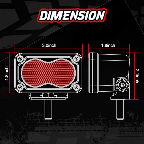 Red LED Pod Lights 3 Inch 2PCS Auxiliary Rear Fog Light Cube Off Road Backup Driving Light Bar Red Hunting Fishing Emergency Safety Signal Work Lights for Truck UTV Pickup Boat - color: Red