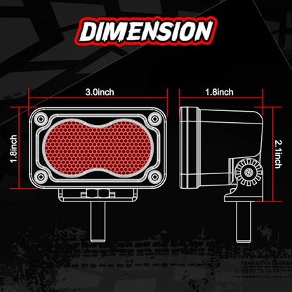 Red LED Pod Lights 3 Inch 2PCS Auxiliary Rear Fog Light Cube Off Road Backup Driving Light Bar Red Hunting Fishing Emergency Safety Signal Work Lights for Truck UTV Pickup Boat - color: Red