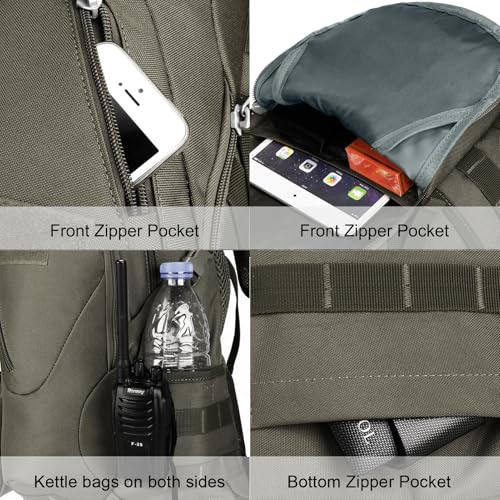 ArcEnCiel 15L Motorcycle Backpack Tactical Bag Rucksacks for Outdoor Camping Trekking Hunting with Patch - color: Grey