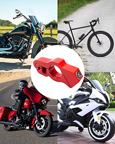 Lock Motorcycle, Heavy Duty Anti Theft Adjustable Bike Handlebar Lock with 2 Keys Protect Your Motorcycle Street ATV Red - color: Red