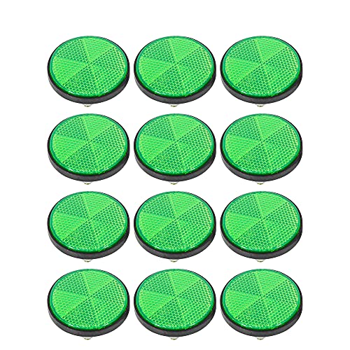 F FIERCE CYCLE 6 Pair M6x1.0 Green Plastic Universal Screw Mount Reflective Warning Reflector for Motorcycle Bike