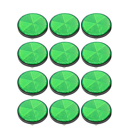 F FIERCE CYCLE 6 Pair M6x1.0 Green Plastic Universal Screw Mount Reflective Warning Reflector for Motorcycle Bike
