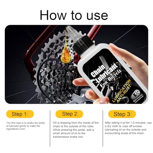 Chain Lube - 100ml Rust Proof Smooth Lubricant, Bike Chain Oil for Mountain Road Biking Cycling Maintenance Wash Cleaning Gear Brake Cable Tire Disc