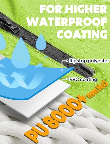 ANYOO Waterproof Rain Poncho Bike Bicycle Rain Capes Lightweight Compact Reusable for Adults - color: Greenyellow