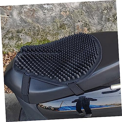 Thickened Silicone Motorcycle Seat Cushion Breathable Ventilated Pad Shock Absorbing Slip Saddle Cover for Comfortable Long Rides
