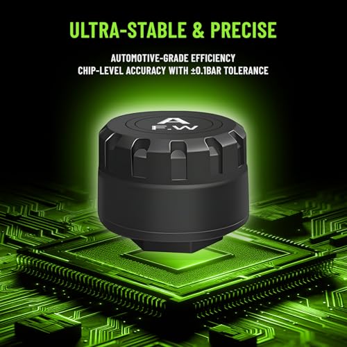 Motorcycle Tire Pressure Monitoring System, Bluetooth 5.0 Connect to Phone APP, Real-Time Tire Pressure & Temperature Display with Alarm, IP67 Waterproof External Sensors for Motorbike Scooter ATV