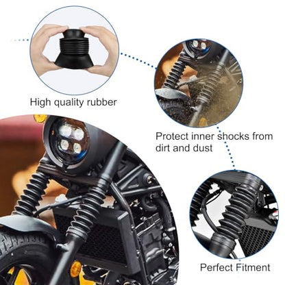 PSLER Front Fork Cover Fork Shock Absorber Cover Fork Boots Gaiters Gators Shock Boots Shock Absorber Tube Slider Cover Gaiters Protector Fit for Rebel CMX300 CMX500 2017 2018 2019 2020 2021 2022 2023