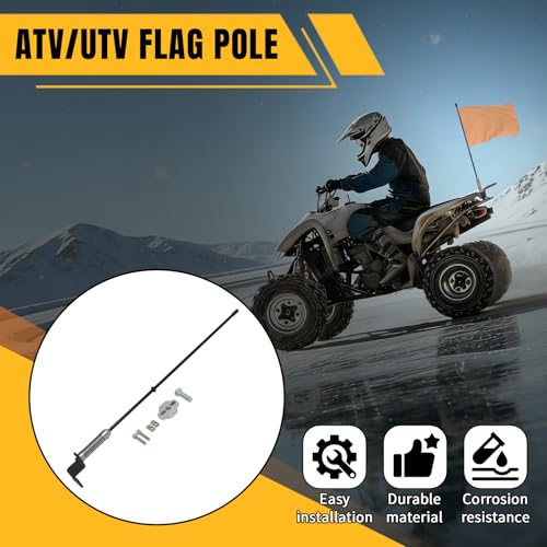 UTV ATV Flag Pole with Heavy-Duty ATV Tie Down Anchors Kit Aluminum Anchor Accessories for CF Moto UTV/ATV Low-Profile Design Stronger Clamping Force Mounts Silver