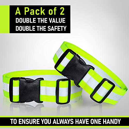 2-6 Pack - Reflective Glow Belt Safety Gear, Pt Belt, for Running Cycling Walking Marathon Military - style: 2 Pack