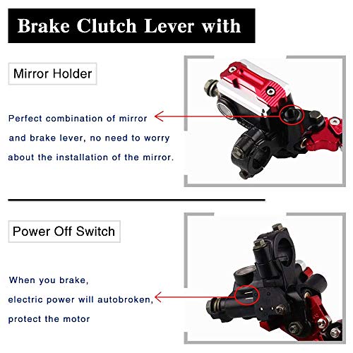 PACEWALKER Universal Motorcycle 7/8" 22mm Handlebar Brake Master Cylinder Clutch Lever CNC Left & Right Set for Honda Kawasaki Suzuki Yamaha red - color: Red