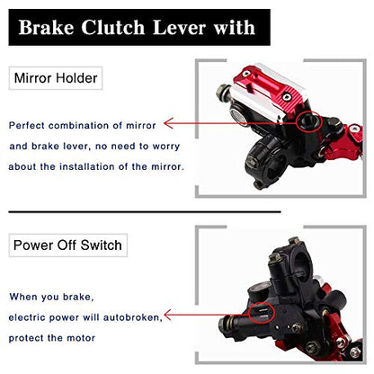 PACEWALKER Universal Motorcycle 7/8" 22mm Handlebar Brake Master Cylinder Clutch Lever CNC Left & Right Set for Honda Kawasaki Suzuki Yamaha red - color: Red
