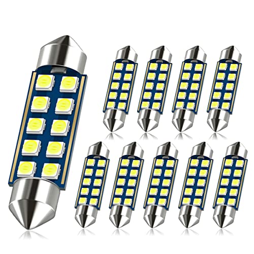 White 41mm Festoon 578 6411 Bulb Car LED Interior Map Dome Light | 211-2 569 Size 6000K Extra Bright Also for License Plate Cargo Trunk Door Courtesy Footwell Light Canbus Error Free - color: 42MM