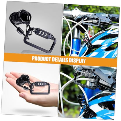 Motorcycle Helmet Lock Cable, Portable Steel Wire Helmet Safety Lock with Combination Password, Lightweight Tamper-Resistant Motorcycle Accessory for Outdoor Security