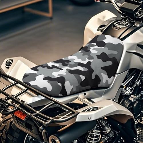 SEANATIVE Black Camo ATV Seat Cover Waterproof Non-Slip Universal Four Wheeler Seat Cover Motorcycle Passenger Seat Cushion Breathable Padded Protector - color: Black Camo