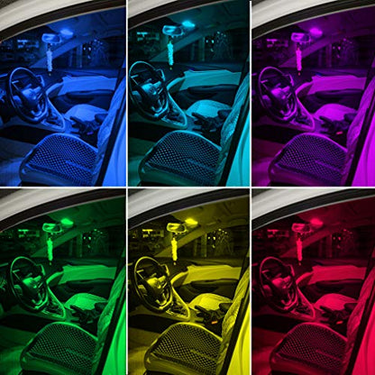 Cottonbell 194 W5W 168 RGB T10 LED Light Bulb with Remote Control Atmosphere Lights for Car Interior/Map/Dome/Door/License Plate Light Courtesy Lights 4-Pack - size: T10 4 PACK