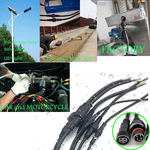 4 Wire Plug Connector,16AWG Male Female Plug LED Connector with IP65 Waterproof Wire Connectors,20CM Extension Cable for Car,LED Strip Lights. - size: 16AWG 4pin waterproof connector