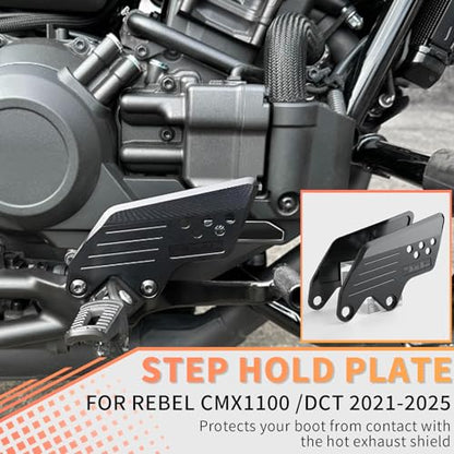 WOOGA Motorcycle Front Footpeg Protection Cover Foot Peg Footrest Set Hold Plate Guard Protector fit for Ho&n&da Rebel CMX1100 /DCT Accessories 2021-2025