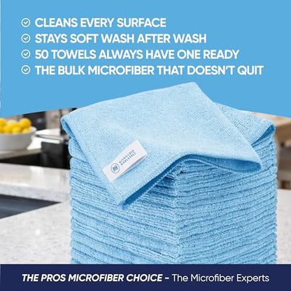 Microfiber Wholesale Bulk 12” X 12” All Purpose Towels Case Quantity (400 Count) | No Fraying | High Density Microfiber | Zero Chemical Cleaner | Long-Lasting (White) - color: White, size: 400 Count (Pack of 1)